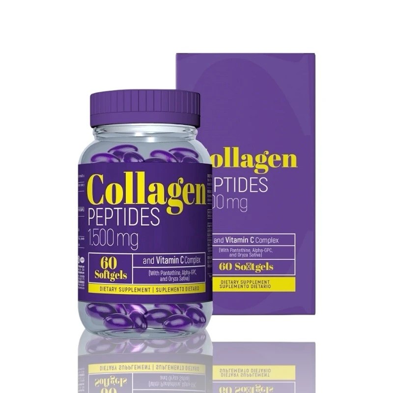 Collagen peptides- Peptidos de colágeno y vitamina C 60 SOFTGELS